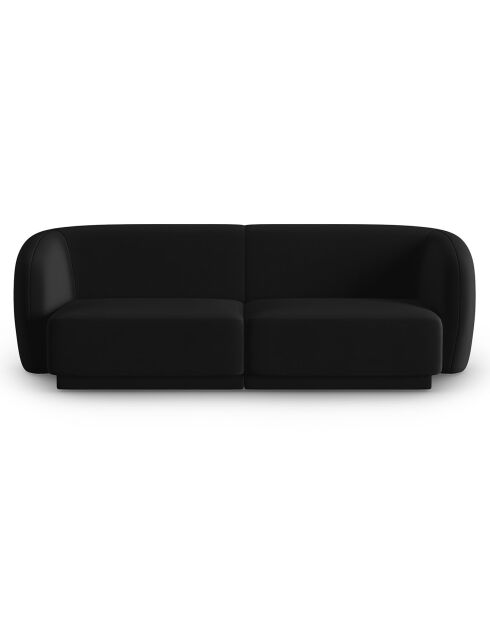 Canapé Modulaire Velours Lionel 2 Places noir - 184x85x74 cm