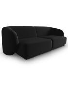 Canapé Modulaire Velours Lionel 2 Places noir - 184x85x74 cm