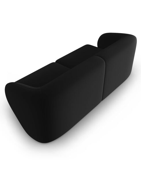 Canapé Modulaire Velours Lionel 2 Places noir - 184x85x74 cm