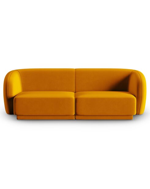 Canapé Modulaire Velours Lionel 2 Places jaune - 184x85x74 cm