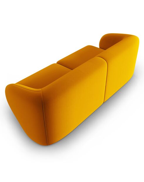 Lionel modulaire 2-zitsbank van geel fluweel - 188x93x74 cm