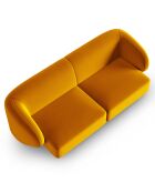 Canapé Modulaire Velours Lionel 2 Places jaune - 184x85x74 cm