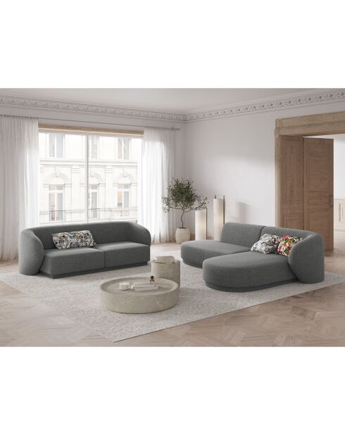 Canapé Modulaire Lionel 2 Places gris foncé - 188x93x74 cm