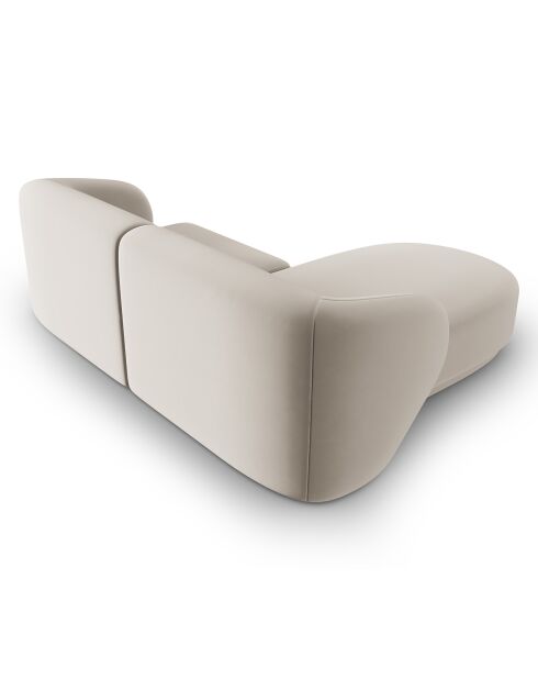 Canapé d'angle Gauche Modulaire Velours Lionel 3 Places beige - 184x155x74 cm