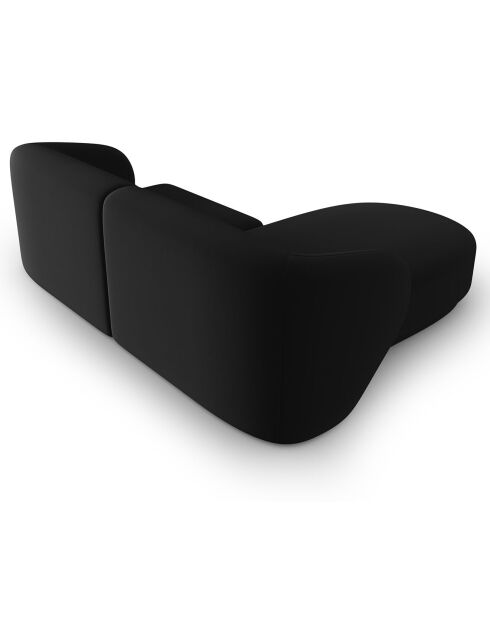 Canapé d'angle Gauche Modulaire Velours Lionel 3 Places noir - 184x155x74 cm
