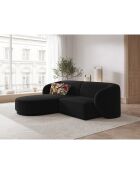 Canapé d'angle Gauche Modulaire Velours Lionel 3 Places noir - 184x155x74 cm
