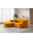 Canapé d'angle Gauche Modulaire Velours Lionel 3 Places jaune - 184x155x74 cm