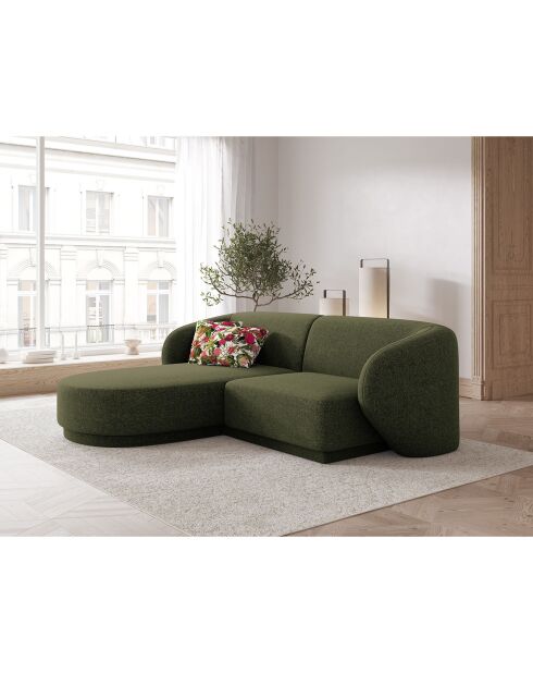 Canapé d'angle Gauche Modulaire Lionel 3 Places vert chiné - 184x155x74 cm