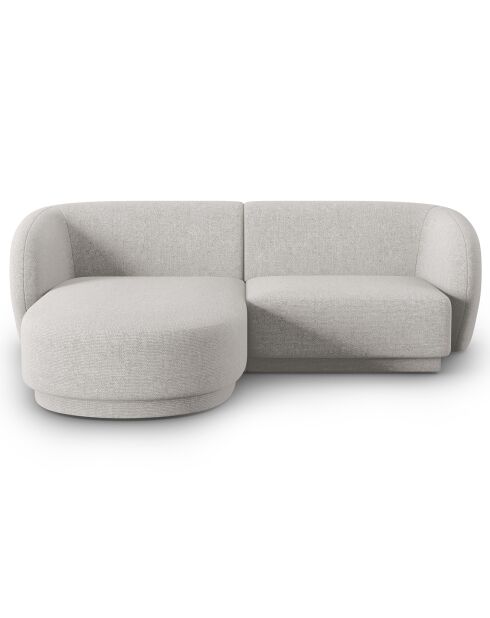 Canapé d'angle Gauche Modulaire Lionel 3 Places gris chiné - 184x155x74 cm
