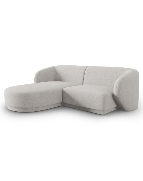 Canapé d'angle Gauche Modulaire Lionel 3 Places gris chiné - 184x155x74 cm