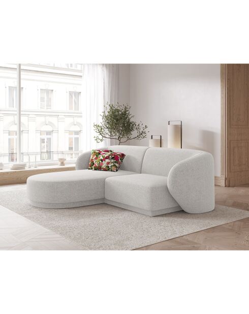 Canapé d'angle Gauche Modulaire Lionel 3 Places gris chiné - 184x155x74 cm