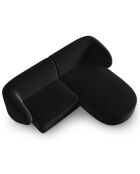 Canapé d'angle Droit Modulaire Velours Lionel 3 Places noir - 184x155x74 cm
