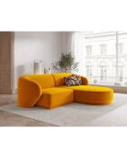 Canapé d'angle Droit Modulaire Velours Lionel 3 Places jaune - 184x155x74 cm