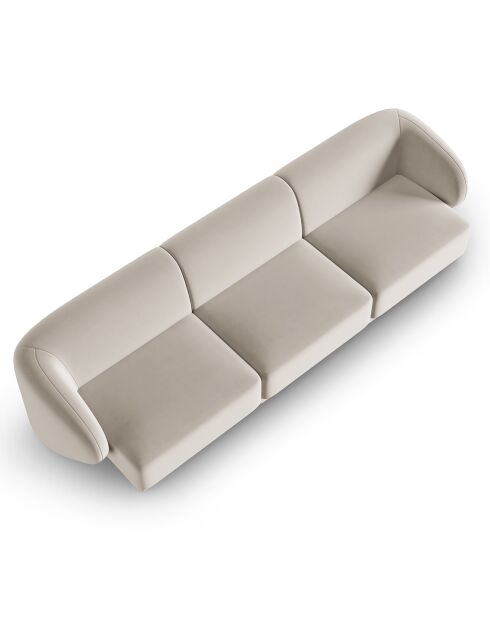 Canapé Modulaire Velours Lionel 3 Places beige - 259x85x74 cm