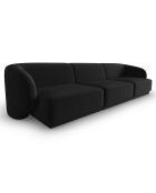 Canapé Modulaire Velours Lionel 3 Places noir - 259x85x74 cm