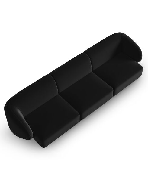 Canapé Modulaire Velours Lionel 3 Places noir - 259x85x74 cm