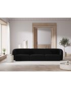Canapé Modulaire Velours Lionel 3 Places noir - 259x85x74 cm