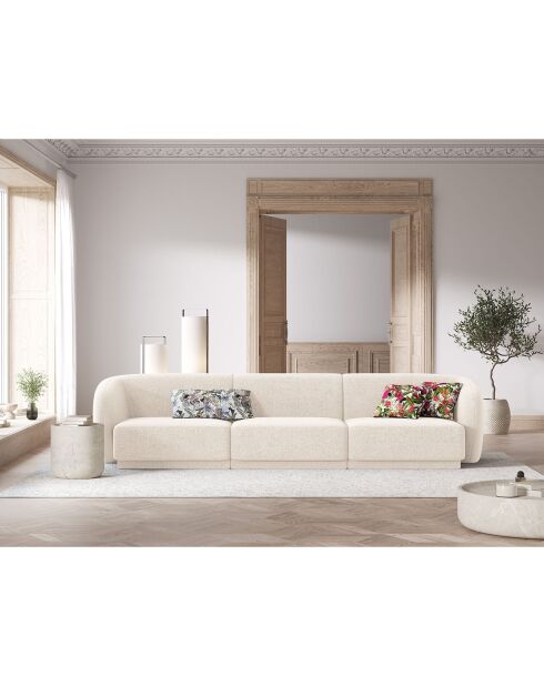 Canapé Modulaire Lionel 3 Places beige clair - 259x85x74 cm