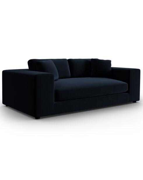 Canapé Velours Tendance 3 Places bleu foncé - 220x122x72 cm