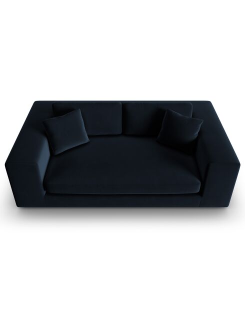 Canapé Velours Tendance 3 Places bleu foncé - 220x122x72 cm