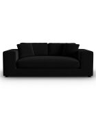 Canapé Velours Tendance 3 Places noir - 220x122x72 cm