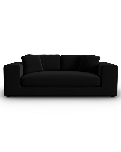 Canapé Velours Tendance 3 Places noir - 220x122x72 cm