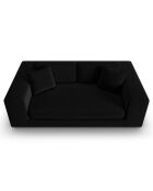 Canapé Velours Tendance 3 Places noir - 220x122x72 cm