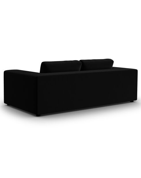 Canapé Velours Tendance 3 Places noir - 220x122x72 cm