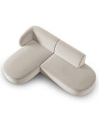 Canapé d'angle Velours Ouvert à Gauche Modulable Lionel 4 Places beige - 227x155x74 cm