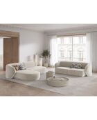 Canapé d'angle Velours Ouvert à Gauche Modulable Lionel 4 Places beige - 227x155x74 cm