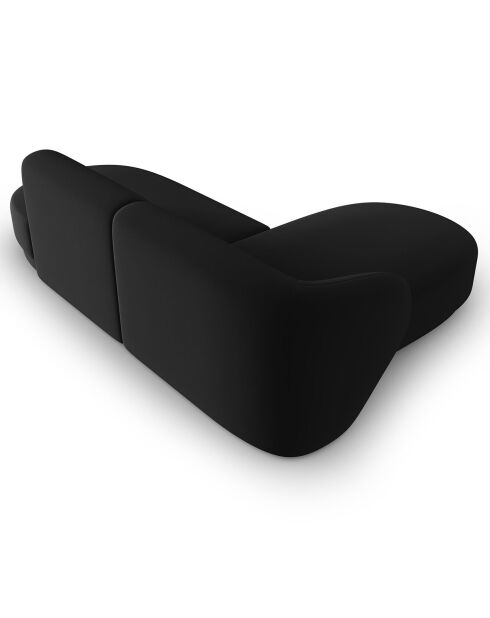 Canapé d'angle Velours Ouvert à Gauche Modulable Lionel 4 Places noir - 227x155x74 cm