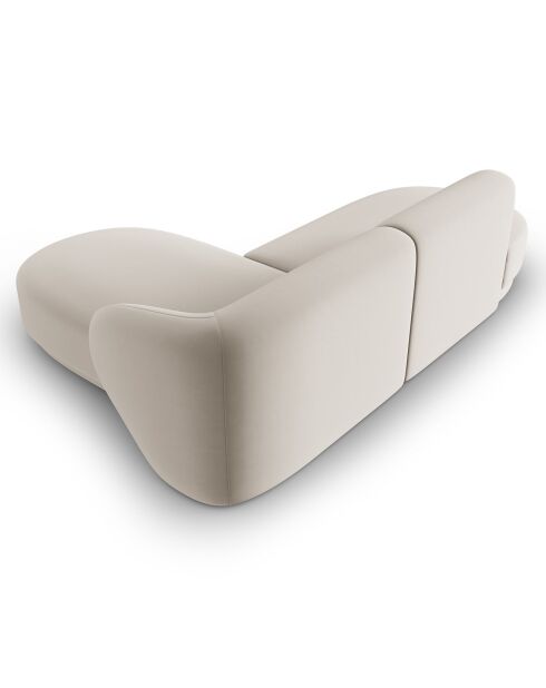 Canapé d'angle Velours Ouvert Droit Modulable Lionel 4 Places beige - 227x155x74 cm