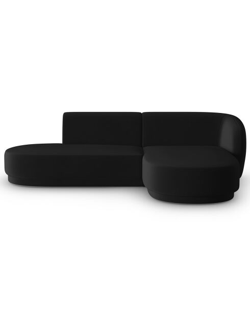 Canapé d'angle Velours Ouvert Droit Modulable Lionel 4 Places noir - 227x155x74 cm
