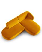 Canapé d'angle Velours Ouvert Droit Modulable Lionel 4 Places jaune - 227x155x74 cm