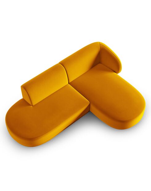 Lionel Modulares Ecksofa aus Samt, offen rechts, für 4 Personen, 227 x 155 x 74 cm, gelb