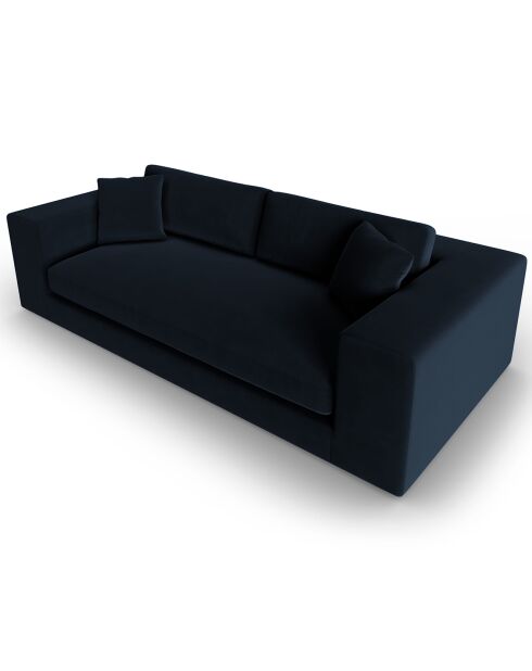 Canapé Velours Tendance 4 Places bleu foncé - 262x122x72 cm