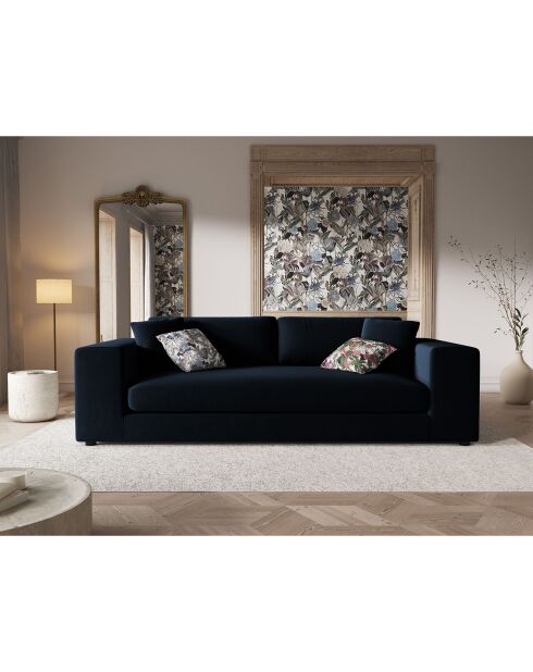 Canapé Velours Tendance 4 Places bleu foncé - 262x122x72 cm