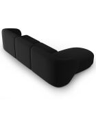 Canapé d'angle Gauche Modulaire Velours Lionel 4 Places noir - 259x155x74 cm