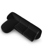 Canapé d'angle Gauche Modulaire Velours Lionel 4 Places noir - 259x155x74 cm