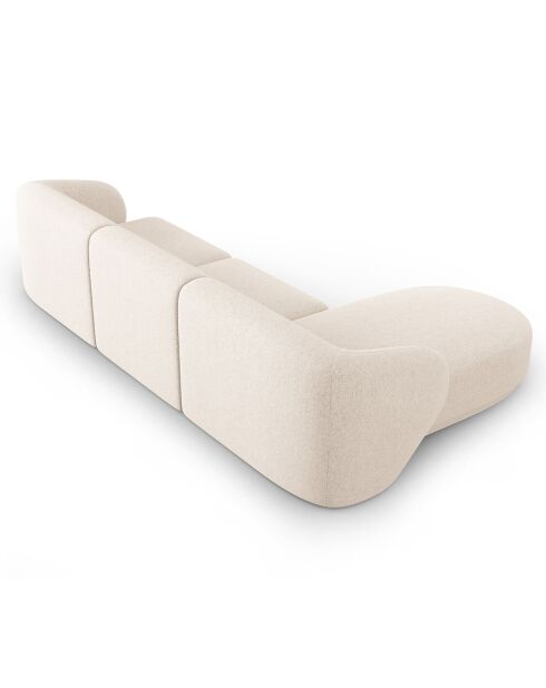 Canapé d'angle Gauche Modulaire Lionel 4 Places beige clair - 259x155x74 cm