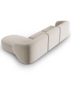 Canapé d'angle Droit Modulaire Velours Lionel 4 Places beige - 259x155x74 cm