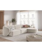 Canapé d'angle Droit Modulaire Velours Lionel 4 Places beige - 259x155x74 cm