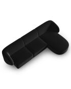 Canapé d'angle Droit Modulaire Velours Lionel 4 Places noir - 259x155x74 cm