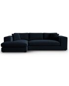 Canapé d'angle Gauche Velours Tendance 5 Places bleu foncé - 282x174x72 cm