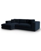 Canapé d'angle Gauche Velours Tendance 5 Places bleu foncé - 282x174x72 cm