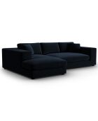 Canapé d'angle Gauche Velours Tendance 5 Places bleu foncé - 282x174x72 cm