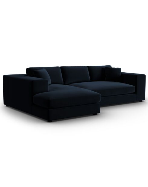 Linkes Ecksofa Velvet Trendy 5 Seater dunkelblau - 282x174x72 cm