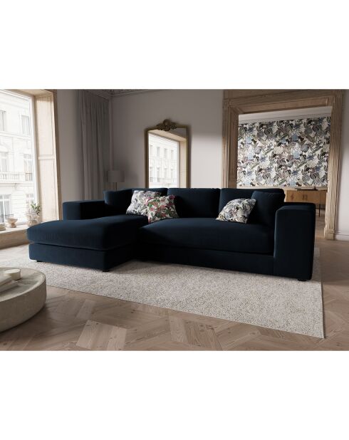 Linkes Ecksofa Velvet Trendy 5 Seater dunkelblau - 282x174x72 cm