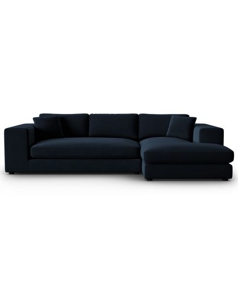 Trendiges 5-Sitzer-Ecksofa aus Samt, dunkelblau, für 5 Personen, rechts, 282 x 174 x 72 cm