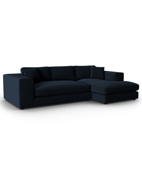 Trendiges 5-Sitzer-Ecksofa aus Samt, dunkelblau, für 5 Personen, rechts, 282 x 174 x 72 cm